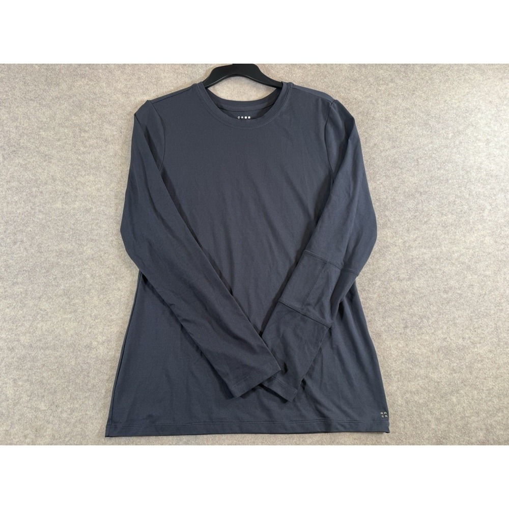 White Cross Scrub Undershirt Large Charcoal Gray Long Sleeve Zipper CRFT